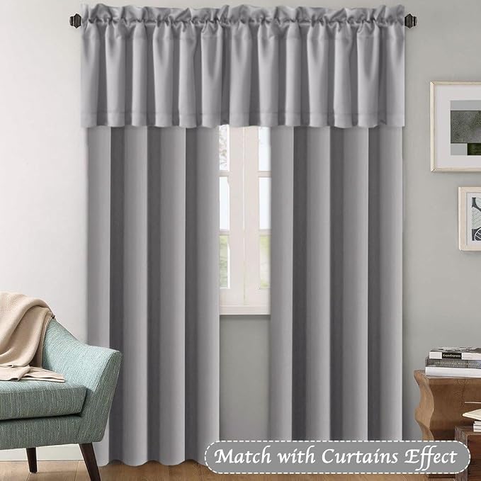 H.VERSAILTEX Blackout Valances for Windows, Kitchen Valance Curtains for Living - Image 3