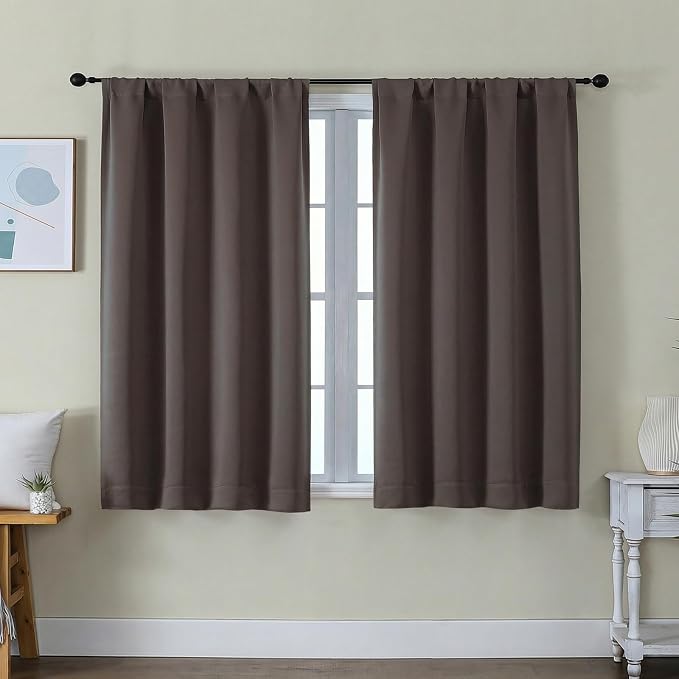 Simplebrand Ava Chocolate Short Blackout Curtains by Simplebrand