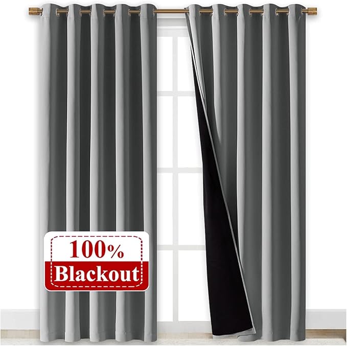 NICETOWN Full Shade Curtain Panels, Pair of Energy Smart & Noise Blocking Out - Image 2