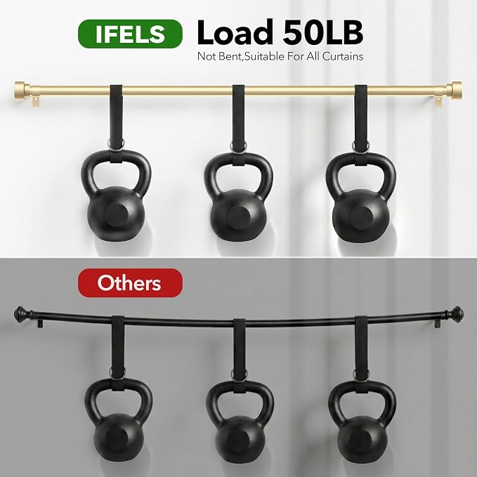 IFELS 2 Pack Heavy Duty Curtain Rods - Image 4
