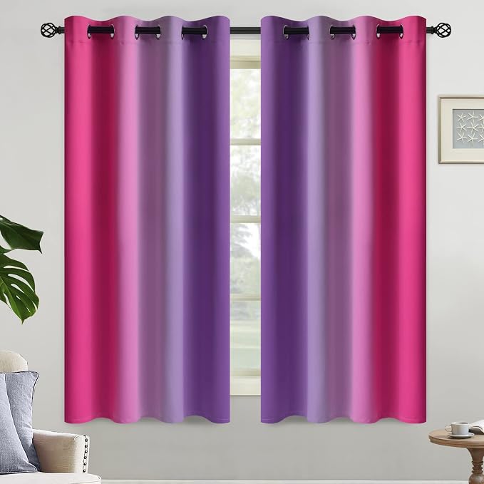 Yakamok Ombre Purple and Pink Curtains - Image 2