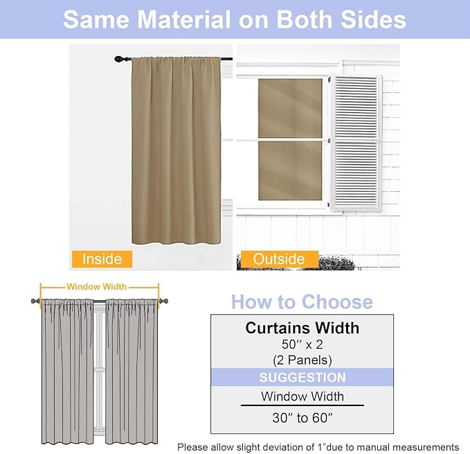 Simplebrand Ava Taupe Blackout Curtains - Image 8
