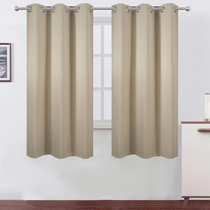 LEMOMO Blackout Curtains 40 x 63 inch/Beige Curtains Set of 2 Panels/Thermal by Lemomo