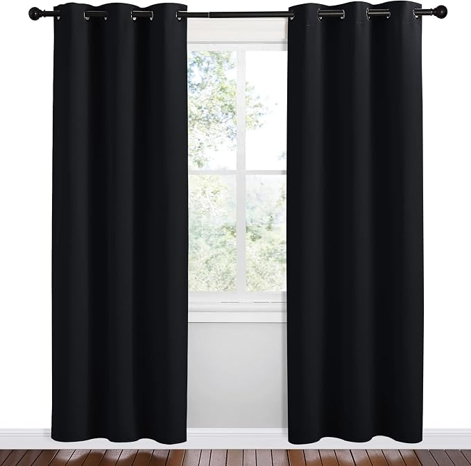 NICETOWN Bathroom Blackout Thermal Curtains and Drapes, 2 Panels, 42 inches - Image 2