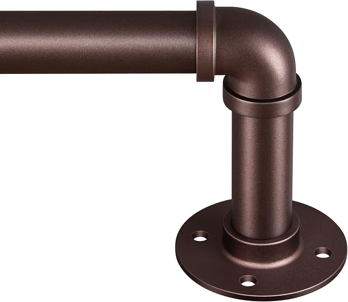 Zeerobee Curtain Rods for Windows 120 to 240, 1 Inch Industrial Wrap Around by zeerobee