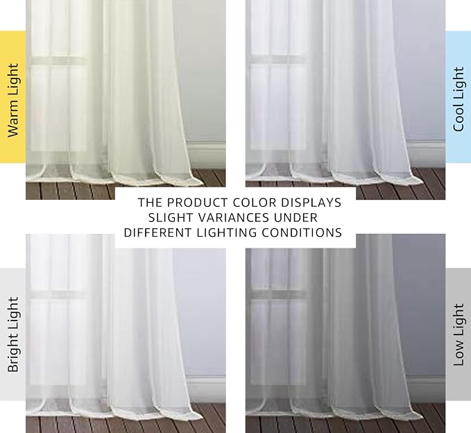 NICETOWN Patio Door Sheer Curtains 96 inch Length, Ring Top Voile Textured Airy - Image 7