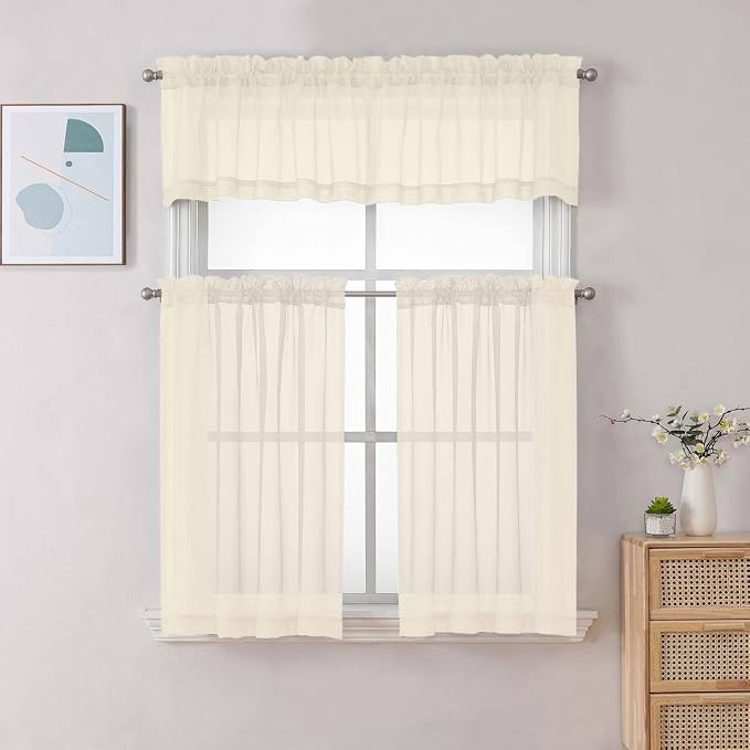 Chyhomenyc Cream Sheer Valances - Image 2