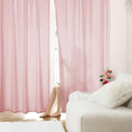 HOMEIDEAS Non-See-Through Light Pink Privacy Sheer Curtains, 52 X 54 Inches by HOMEIDEAS