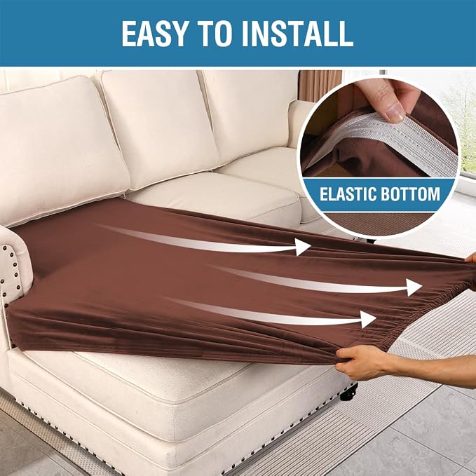 H.VERSAILTEX Velvet Stretch Individual Chaise Cover Sectional Couch Covers - Image 6