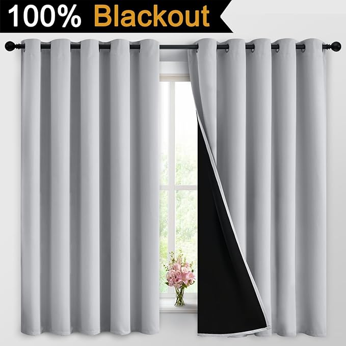 Yakamok 2 Thick Layers 100% Completely Blackout Window Curtains, Thermal - Image 2