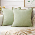 MIULEE Decorative Couch Throw Pillow Covers 16x16 Inch Light Green 2 Pack | by MIULEE