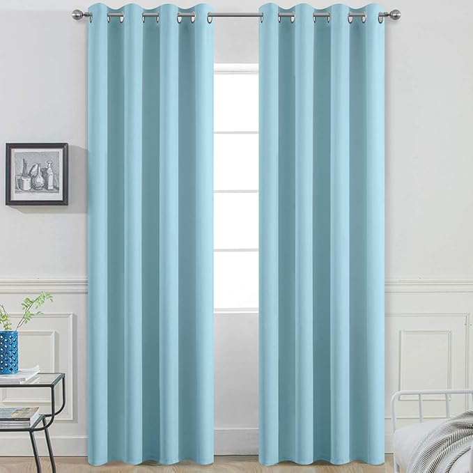 Yakamok Blackout Curtains for Bedroom, Thermal Insulated Grommet Top Drapes for by Yakamok