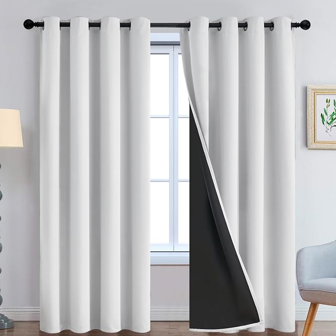 Yakamok 100% Blackout Curtains 96 Inches Long, 2 Thick Layers Heat and Full by Yakamok