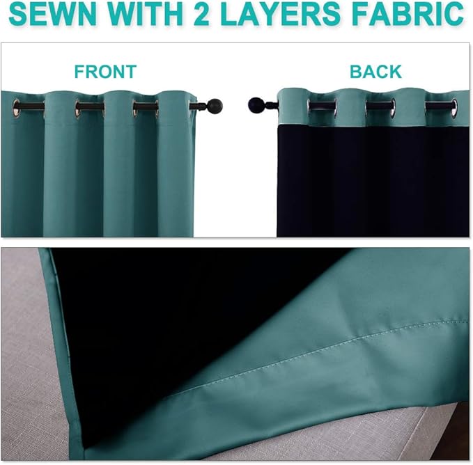 NICETOWN 100% Blackout Short Curtains - Image 5