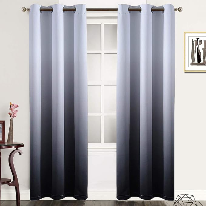 SimpleHome Gradient Color Ombre Blackout Curtains Thickening Polyester Thermal by SimpleHome