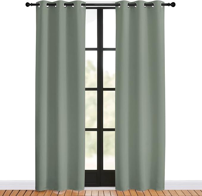 NICETOWN Window Curtain Panels, 1 Pair, 34 by 80-inch, Thermal Insulated Solid - Image 2