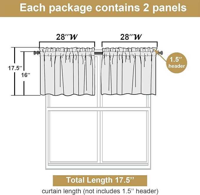 Lecloud Leia Navy Blue Sheer Valances - Image 3