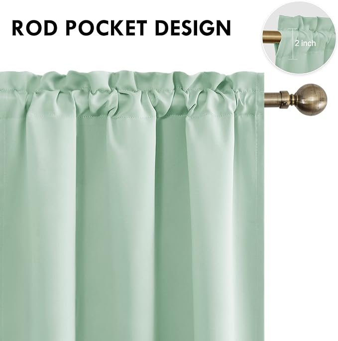DWCN Blackout Curtains Room Darkening Thermal Insulated Bedroom Curtains Window - Image 4