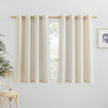 NICETOWN Natural Linen Cafe Curtains 45 inch Length, Thick Flax Linen Window by NICETOWN