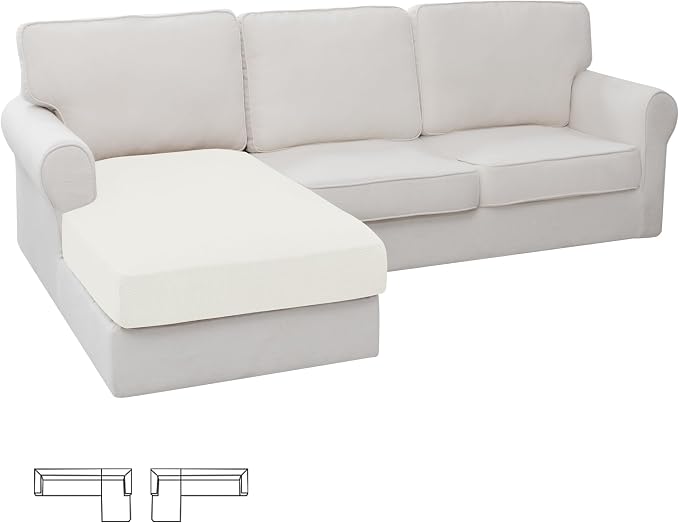 Easy-Going Stretch Sectional Couch Covers 1 Piece Chaise Lounge Slipcover L by Easy-Going