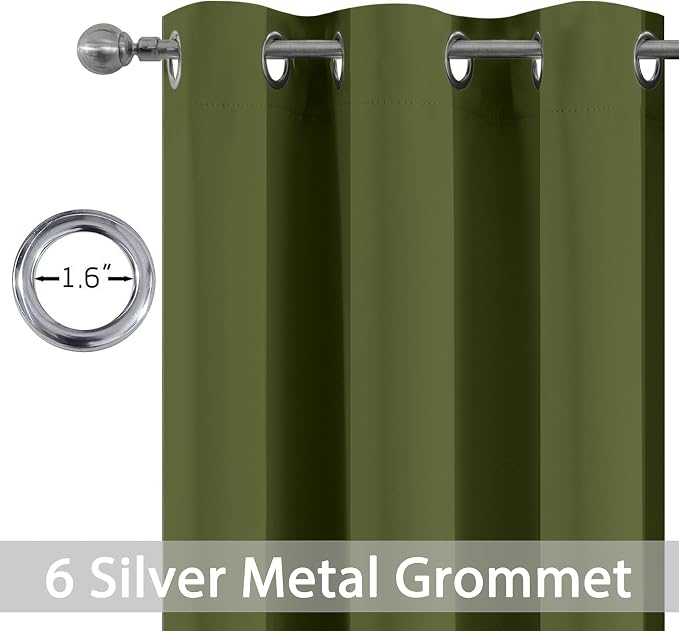 Yakamok Blackout Curtains for Bedroom, Thermal Insulated Blackout Grommet Top - Image 2