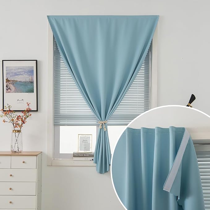 Portable Light Blocking Curtains Self-Stick Design, Removable Adhesive Window - Image 6