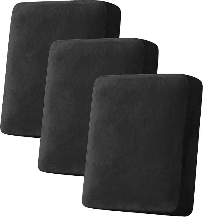H.VERSAILTEX Velvet Stretch Couch Cushion Cover Plush Cushion Slipcover by HVERSAILTEX