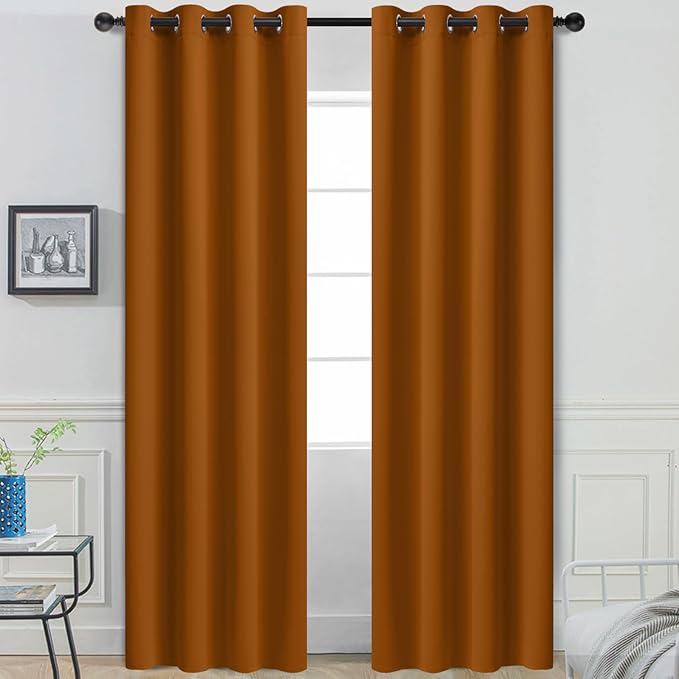 Yakamok Burnt Orange Blackout Curtains by Yakamok