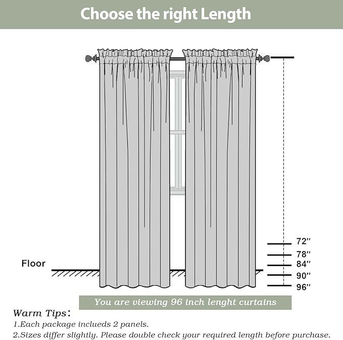 OWENIE Sheer Curtains 96 Inch Length, Elegant Sheer Curtains - Image 4