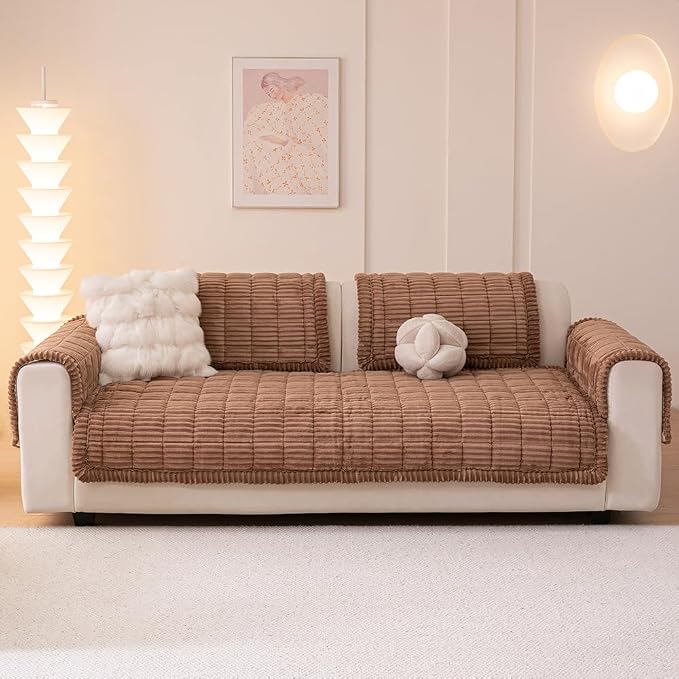 Couch Cover for Dogs Washable, Fuzzy Pet Couch Covers for 3 Cushion Sofa Pet - Image 2