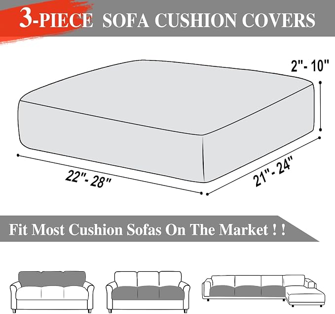 Couch Cushion Covers Seat Cushion Cover Stretch Couch Cover Separate Sectional - Image 6
