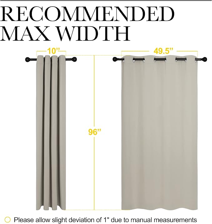 NICETOWN Natural Room Darkening Curtains 96" Long - Image 7