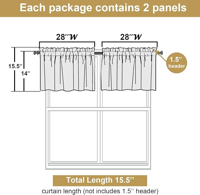 Lecloud Leia White Sheer Valances - Image 3