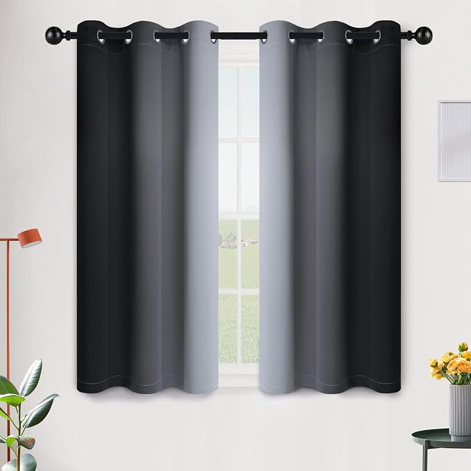 SimpleHome Ombre Room Darkening Curtains 45 inches Length by SimpleHome