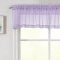 Lavender Valances for Windows, Lavender Sheer Curtains 14 Inch Length 2 Pack by WelvetBLK