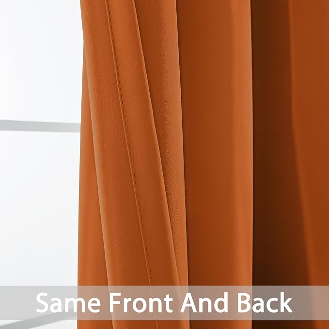 Yakamok Soft and Smooth Orange Blackout Curtains - Image 5
