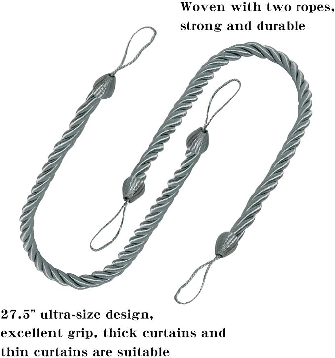 BEL AVENIR Curtain Rope Tiebacks, Drapery Rope Holdbacks - Image 3