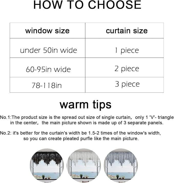 Molaxhome Swag Curtain 51 inch Length Rod Pocket Scalloped Curtain Valance - Image 8
