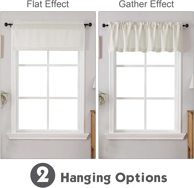 Chyhomenyc Kitchen Valances for Windows, Short Window Valance Curtains for - Image 8
