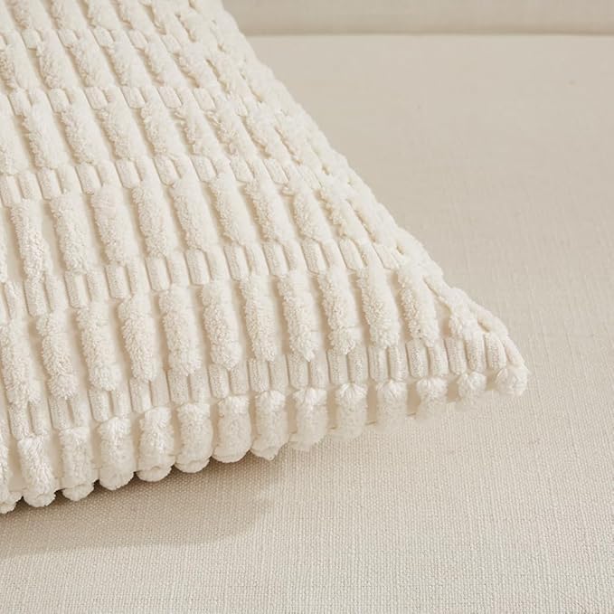 Fancy Homi 4 Packs Boho Cream Decorative Throw Pillow Covers 16x24 Inch - Image 4