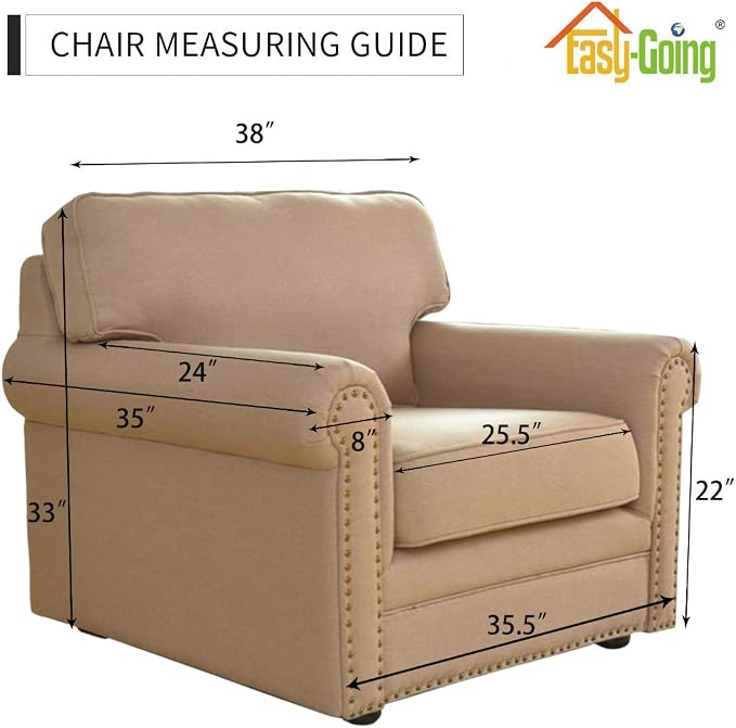 Easy-Going Reversible Couch Cover, Small Chair, Darkgray/Beige | Machine - Image 7