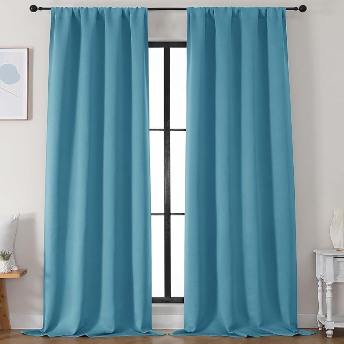 Simplebrand Ava Turquoise Blackout Curtains by Simplebrand