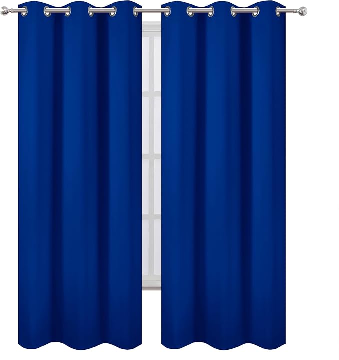 LEMOMO Royal Blue Thermal Blackout Curtains/42 x 84 Inch/Set of 2 Panels Room - Image 2