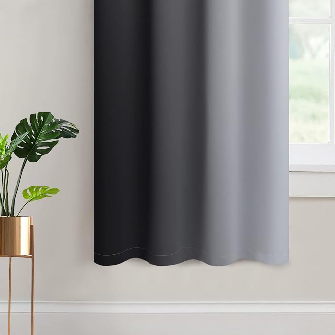 Yakamok Light Blocking Ombre Curtains, Room Darkening Grommet Window Drapes - Image 4