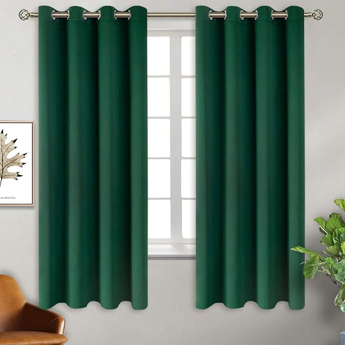 BGment Green Blackout Curtains 63 Inch Length 2 Panels Set, Grommet Thermal by BGment