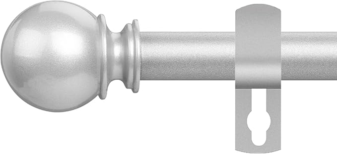 Silver Curtain Rods for Windows 48 to 84 or 88 Inches Max by Poskena
