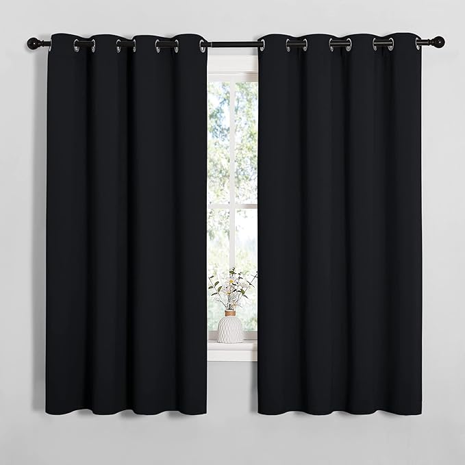 NICETOWN Bathroom Blackout Curtains and Drapes, 2 Panels, 55 inches Wide by 57 by NICETOWN