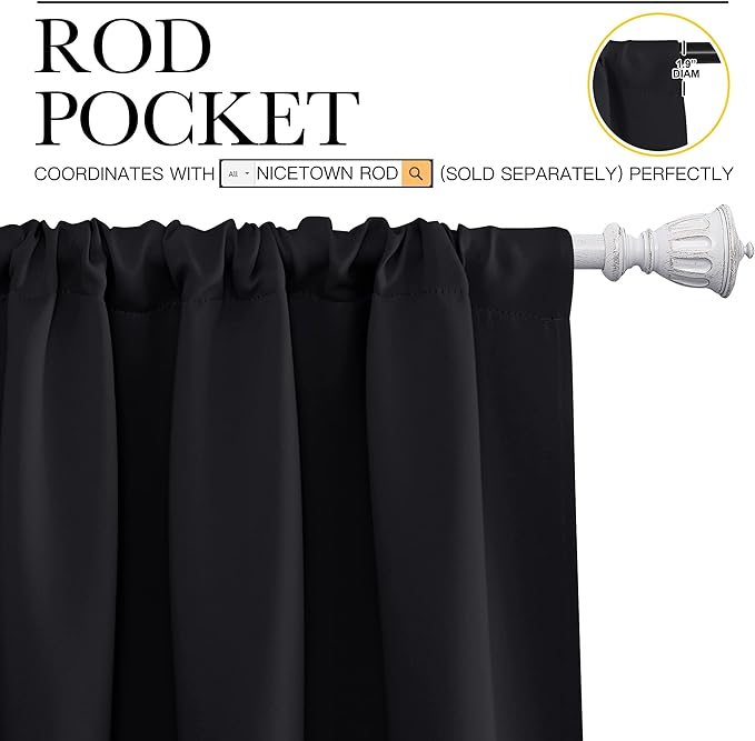 NICETOWN Black Out Short Curtain Panels - Image 3
