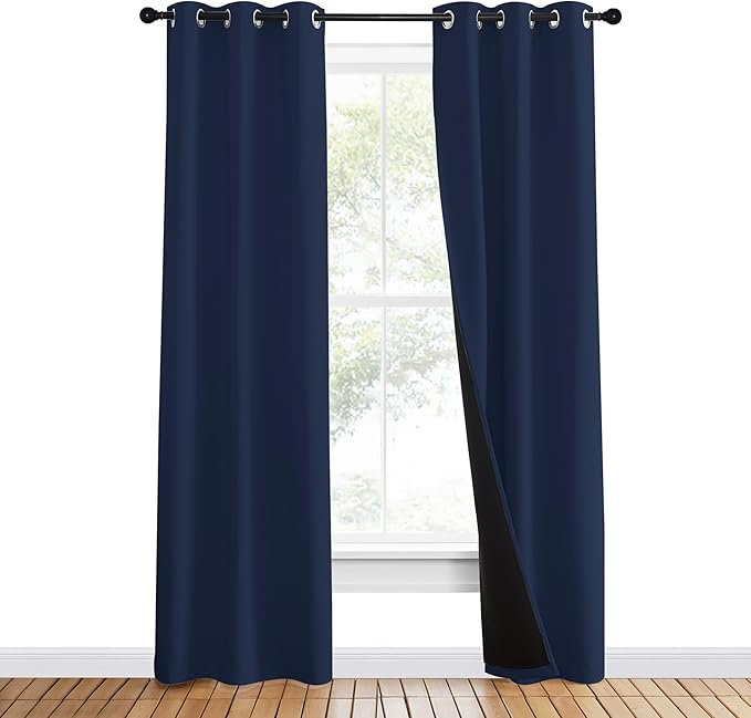 NICETOWN 100% Blackout Curtain Set, Thermal Insulated & Energy Efficiency - Image 2