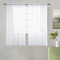 youleyar Solid Sheer Rod Pocket Curtain Voile Draperies 2 Panels White Beige by Youleyar